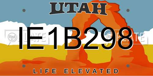IE1B298 Utah License Plate