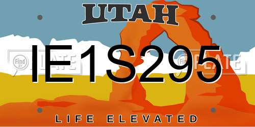 IE1S295 Utah License Plate