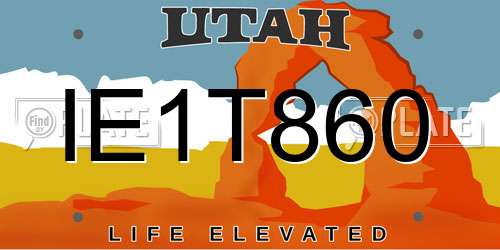 IE1T860 Utah License Plate