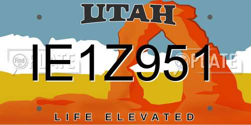 IE1Z951 Utah License Plate
