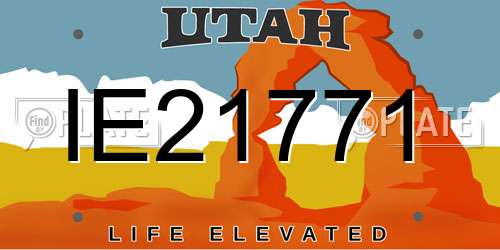 IE21771 Utah License Plate