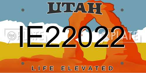 IE22022 Utah License Plate