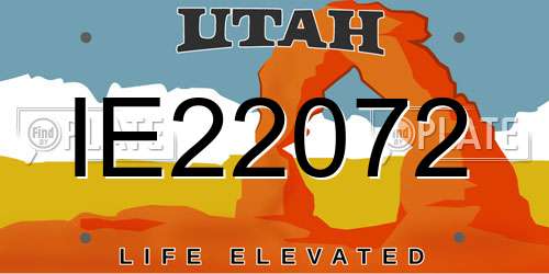 IE22072 Utah License Plate