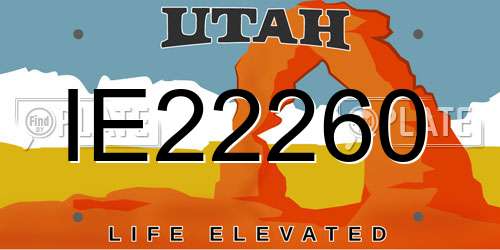 IE22260 Utah License Plate