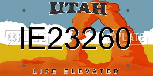 IE23260 Utah License Plate