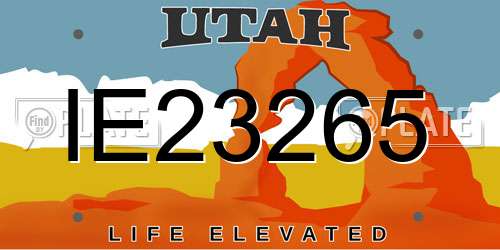 IE23265 Utah License Plate