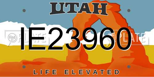 IE23960 Utah License Plate