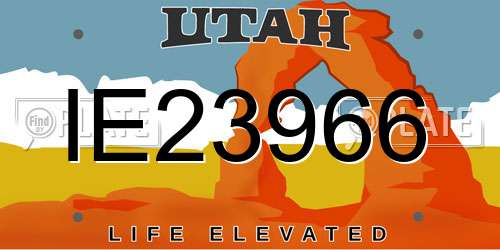 IE23966 Utah License Plate