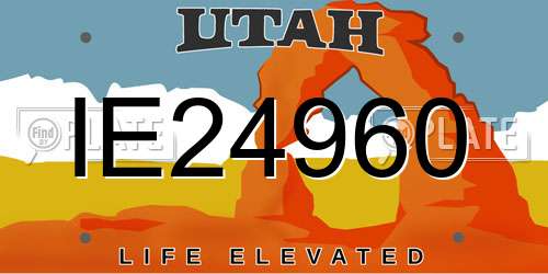 IE24960 Utah License Plate