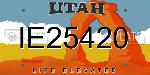 IE25420 Utah License Plate