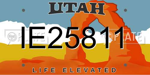 IE25811 Utah License Plate