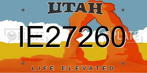 IE27260 Utah License Plate