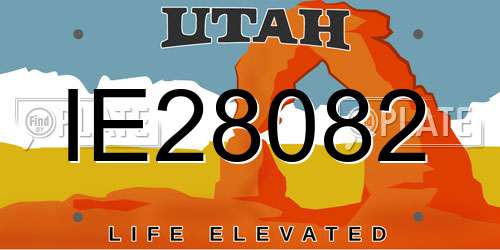 IE28082 Utah License Plate