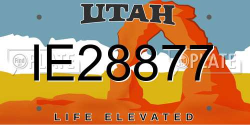 IE28877 Utah License Plate