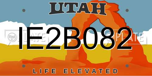 IE2B082 Utah License Plate