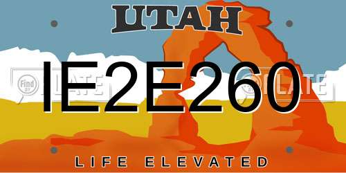 IE2E260 Utah License Plate