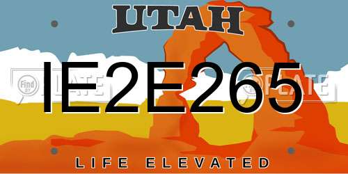 IE2E265 Utah License Plate