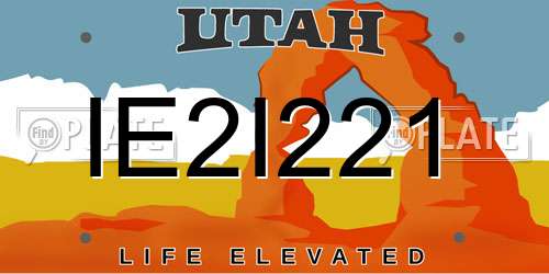 IE2I221 Utah License Plate