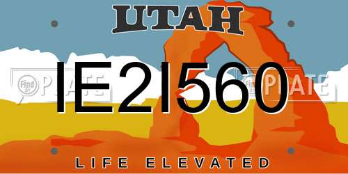 IE2I560 Utah License Plate