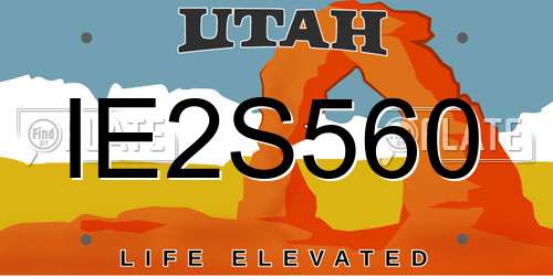 IE2S560 Utah License Plate