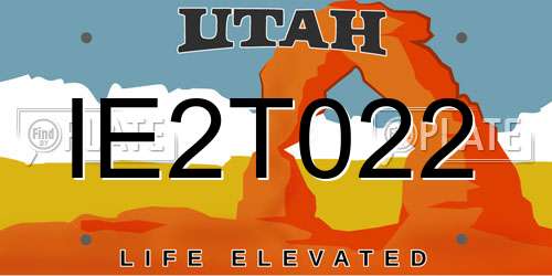 IE2T022 Utah License Plate