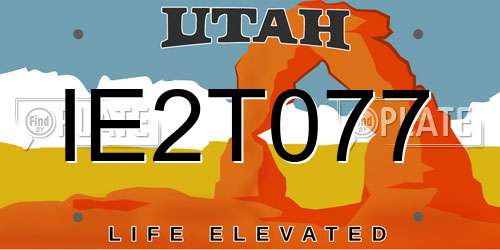 IE2T077 Utah License Plate
