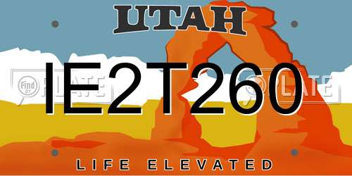 IE2T260 Utah License Plate