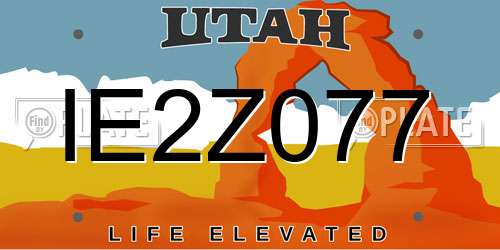 IE2Z077 Utah License Plate