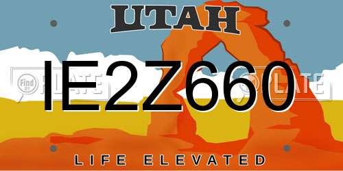 IE2Z660 Utah License Plate