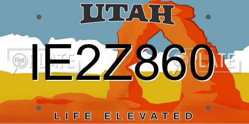 IE2Z860 Utah License Plate