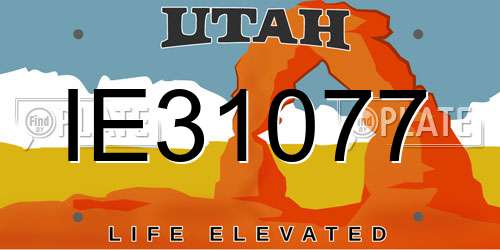 IE31077 Utah License Plate