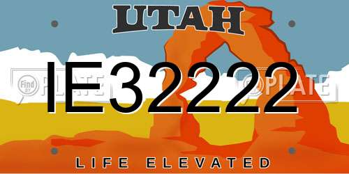 IE32222 Utah License Plate