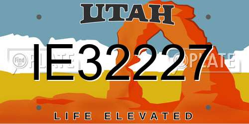 IE32227 Utah License Plate