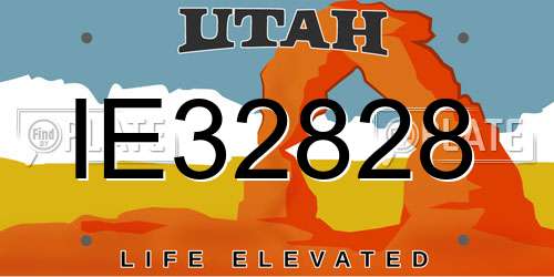 IE32828 Utah License Plate