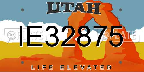 IE32875 Utah License Plate