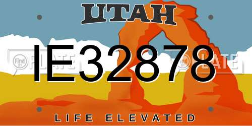 IE32878 Utah License Plate