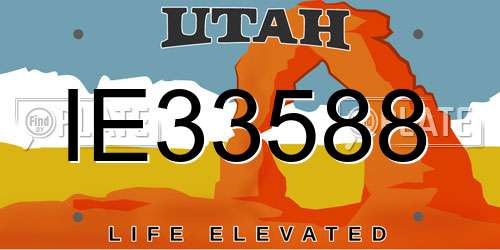 IE33588 Utah License Plate