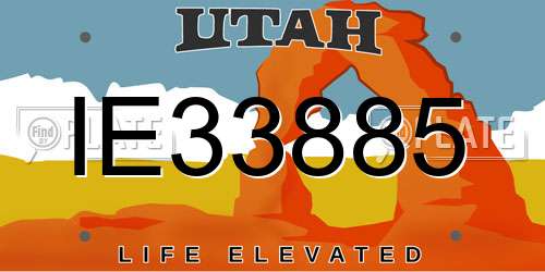 IE33885 Utah License Plate