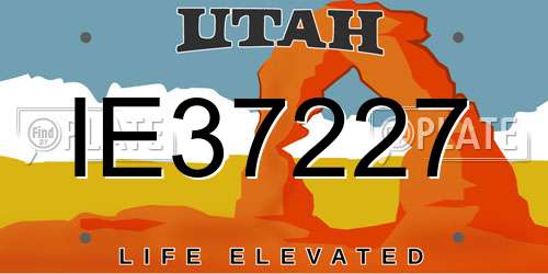IE37227 Utah License Plate