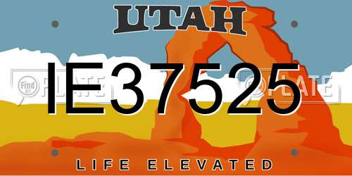 IE37525 Utah License Plate