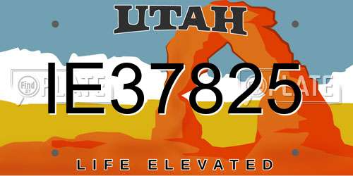 IE37825 Utah License Plate