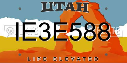 IE3E588 Utah License Plate