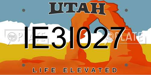 IE3I027 Utah License Plate