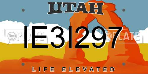 IE3I297 Utah License Plate