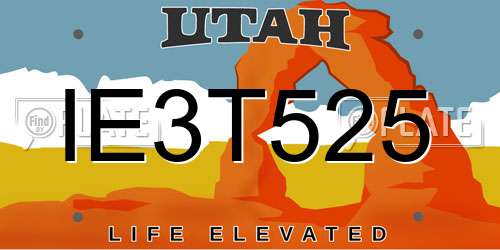 IE3T525 Utah License Plate