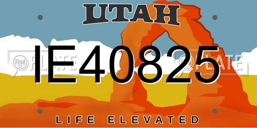 IE40825 Utah License Plate