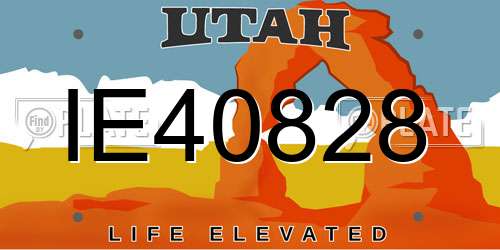 IE40828 Utah License Plate
