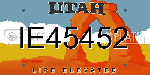 IE45452 Utah License Plate
