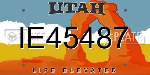 IE45487 Utah License Plate
