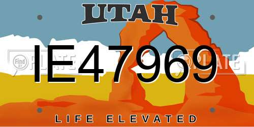 IE47969 Utah License Plate